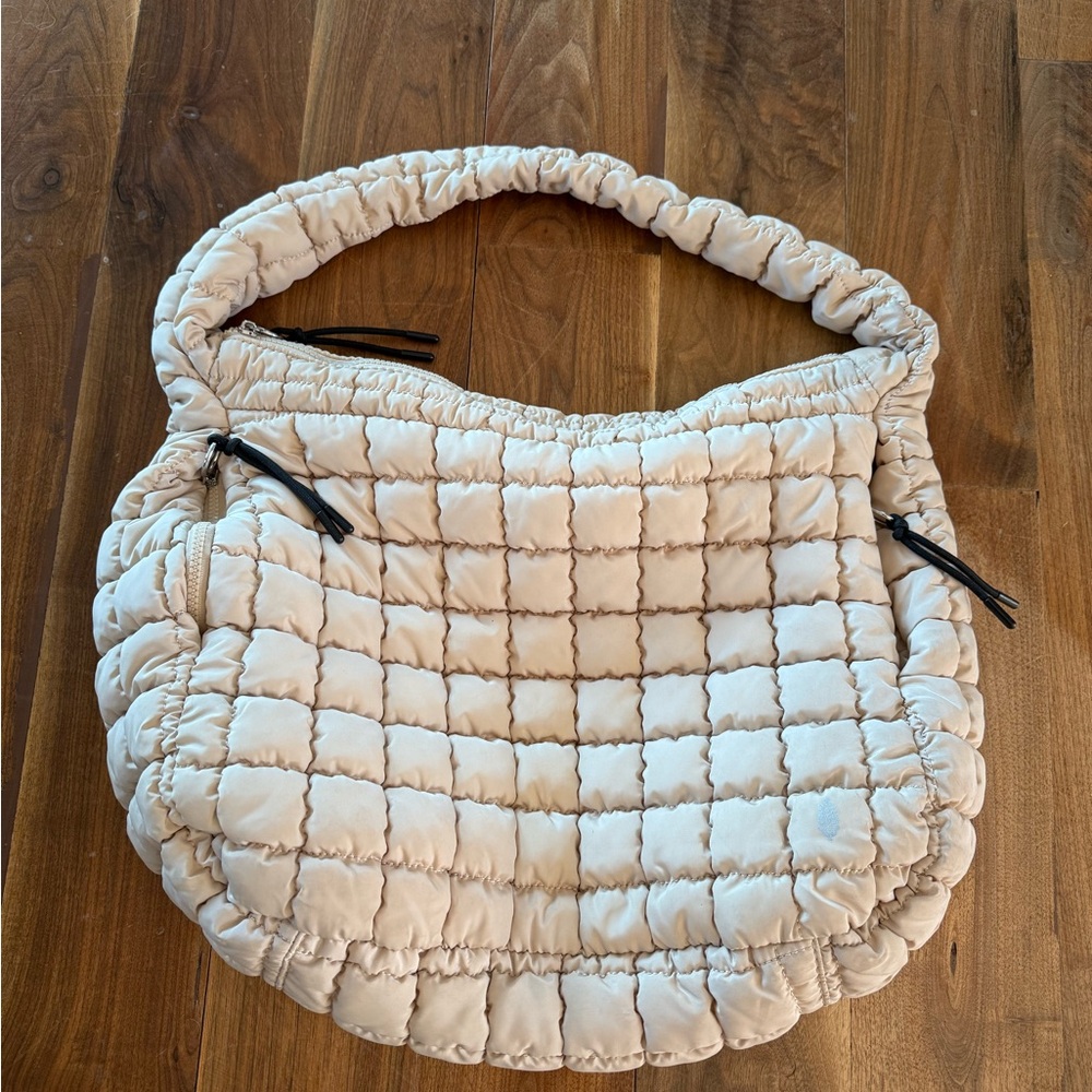FP Movement by Free People Quilted Tan Carryall Tote. Like new!